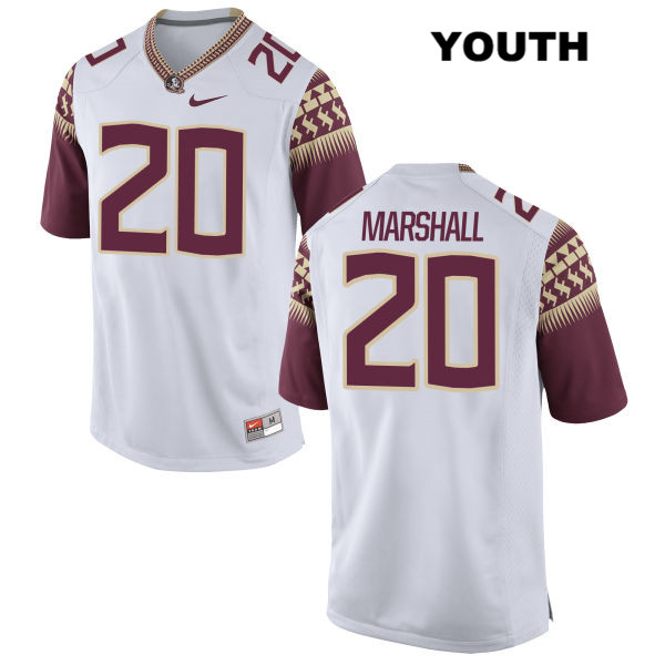 Youth NCAA Nike Florida State Seminoles #20 Trey Marshall College White Stitched Authentic Football Jersey VBO5169RO